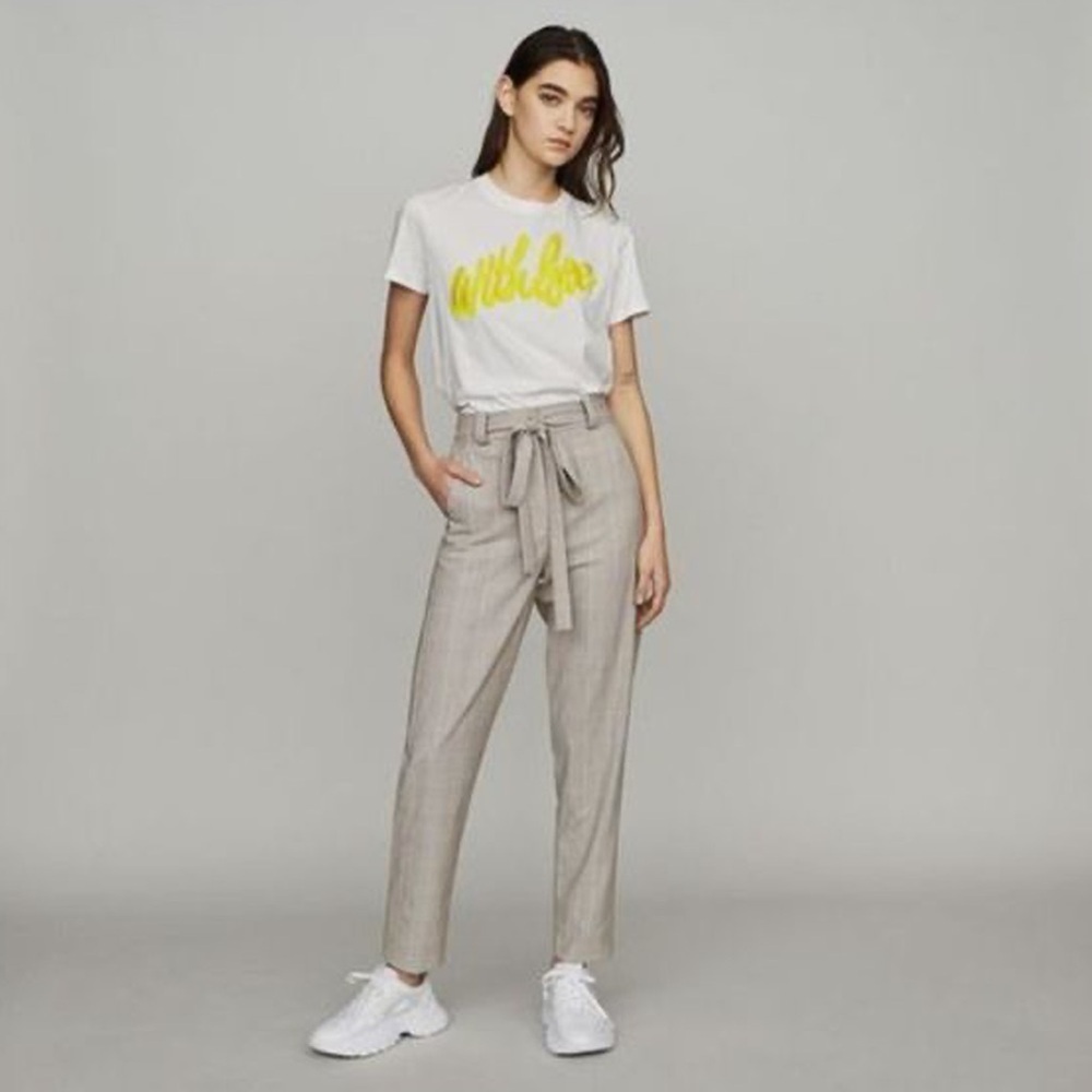 Maje - Pitsy Carreaux Plaid Belted Pants - Check Pattern